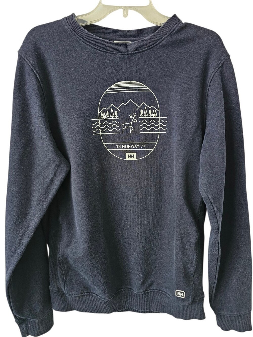 Helly Hansen Blue Cotton Blend Crewneck Sweatshirt Size Large